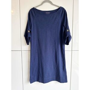 Lilly Pulitzer Navy Blue Shirt Dress Size Small Pima Cotton Lightweight Comfy